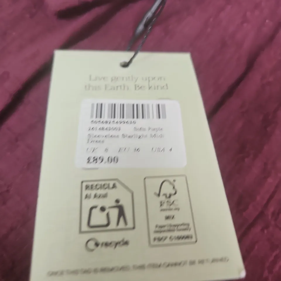 NOBODY'S CHILD SLEEVELESS STARLIGHT MIDI DRESS - SIZE 8