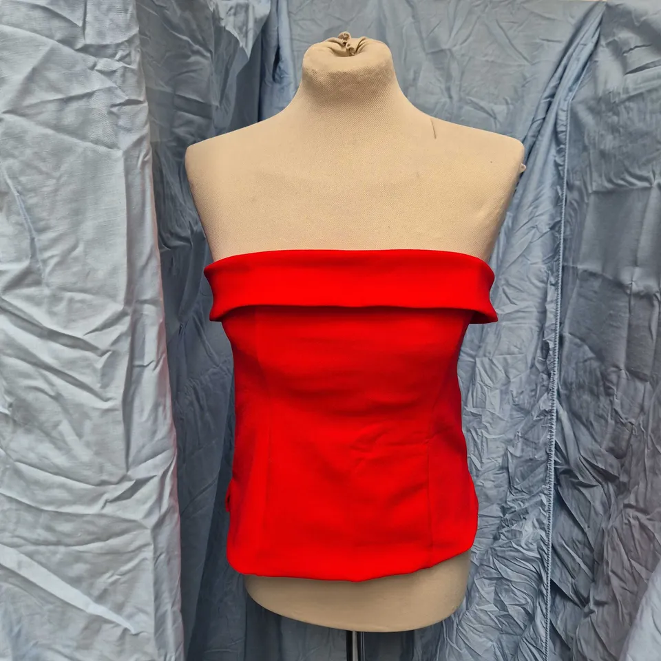 ABERCROMBIE & FITCH RED STRAPLESS TOP, UK SIZE MEDIUM (US M)