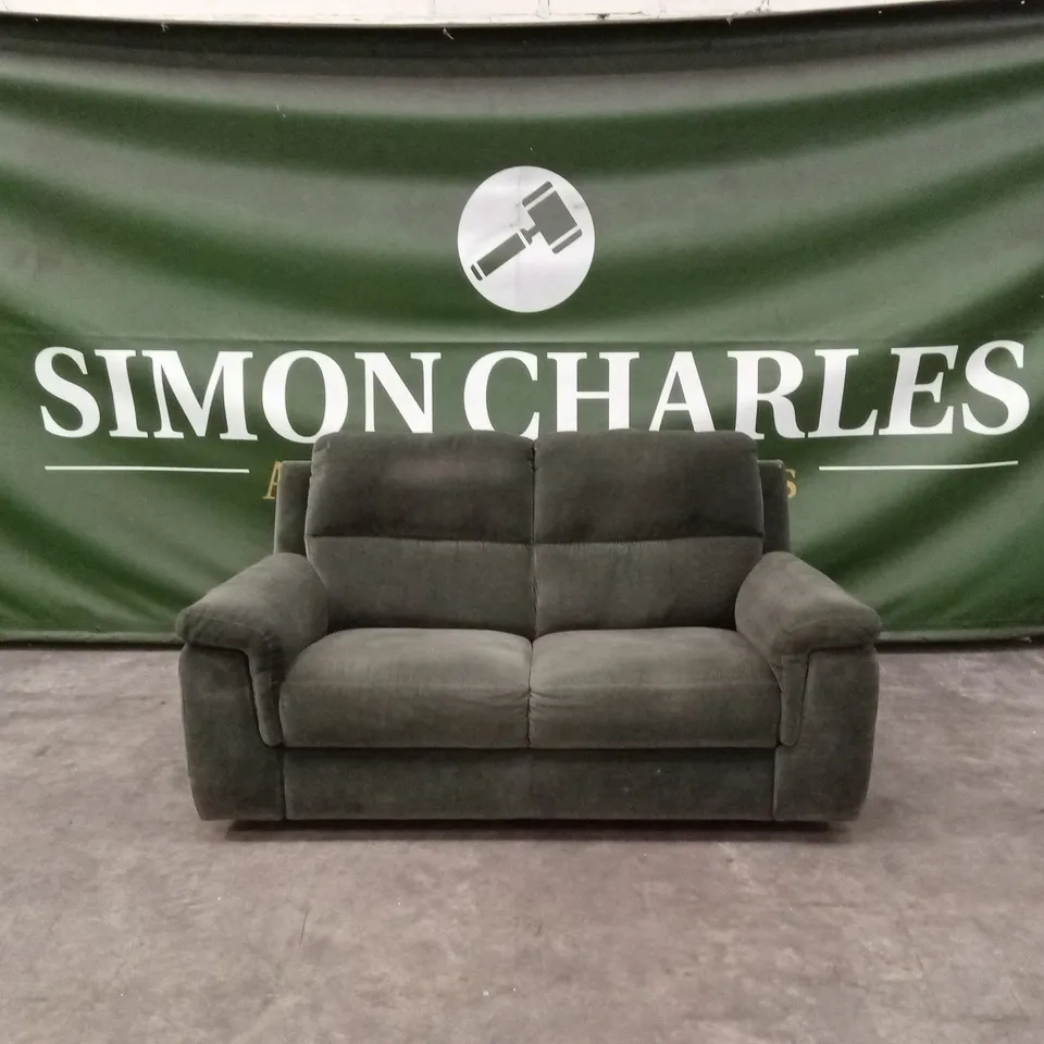QUALITY DESIGNER ITALIAN MADE FLORENCE 2 SEATER FABRIC UPHOLSTERED SOFA - GREEN