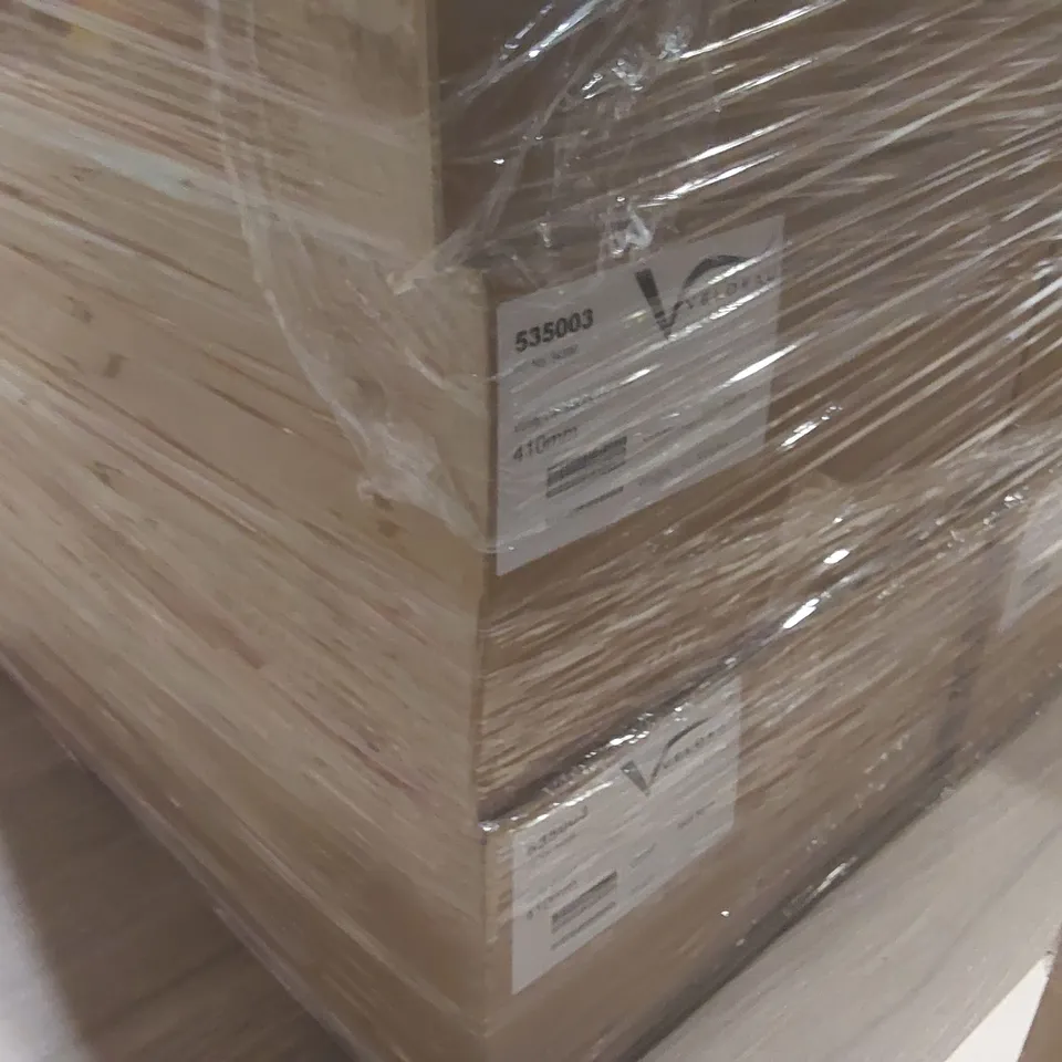 PALLET CONTAINING A LARGE QUANTITY OF ASSORTED BATHROOM FURNITURE PARTS INCLUDING: VELDEAU VANITY CARCASSES ECT