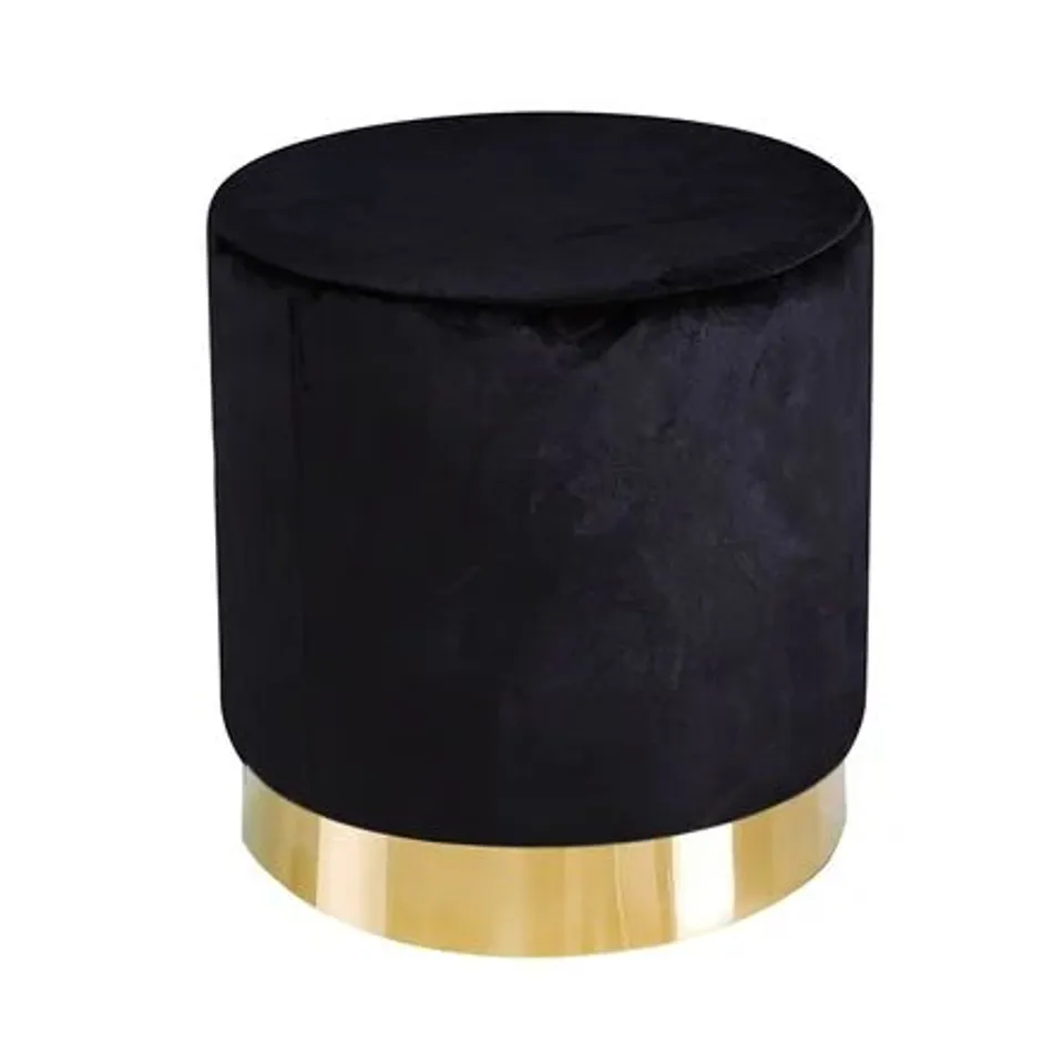 LARA POUFFE 40.5 CM BLACK VELVET POUFFE FOOT REST 