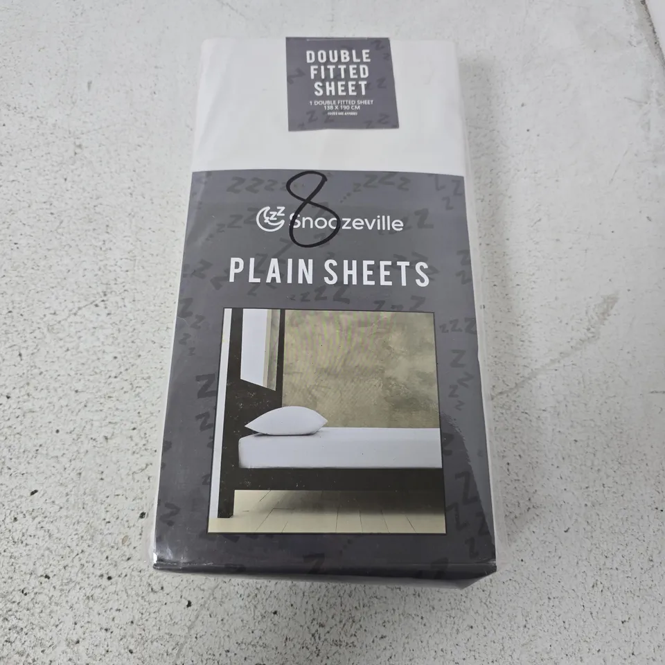 SNOOZEVILLE DOUBLE FITTED PLAIN SHEET