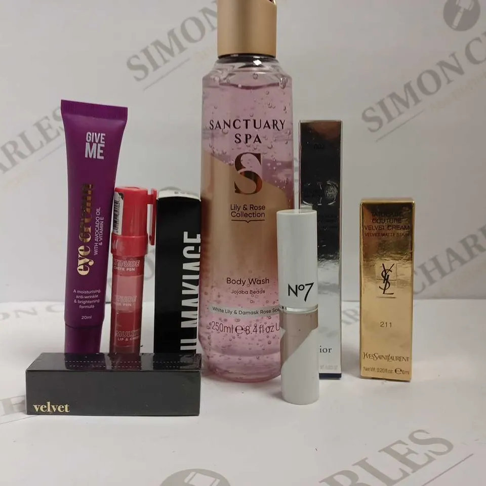 BOX OF APPROX 8 ITEMS TO INCLUDE NO.7 CONCEALER, IL MAKIAGE BROW SHAPER AND DIOR BROW STYLER