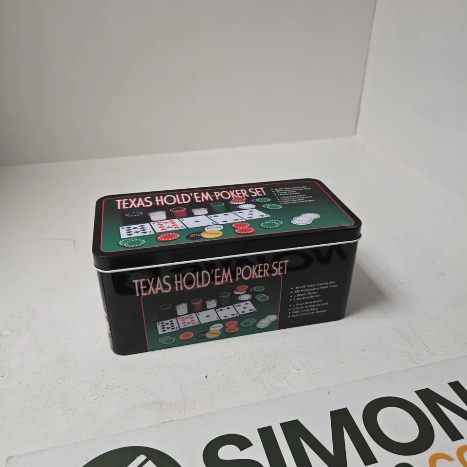 TEXAS HOLD’EM POKER SET IN METAL TIN