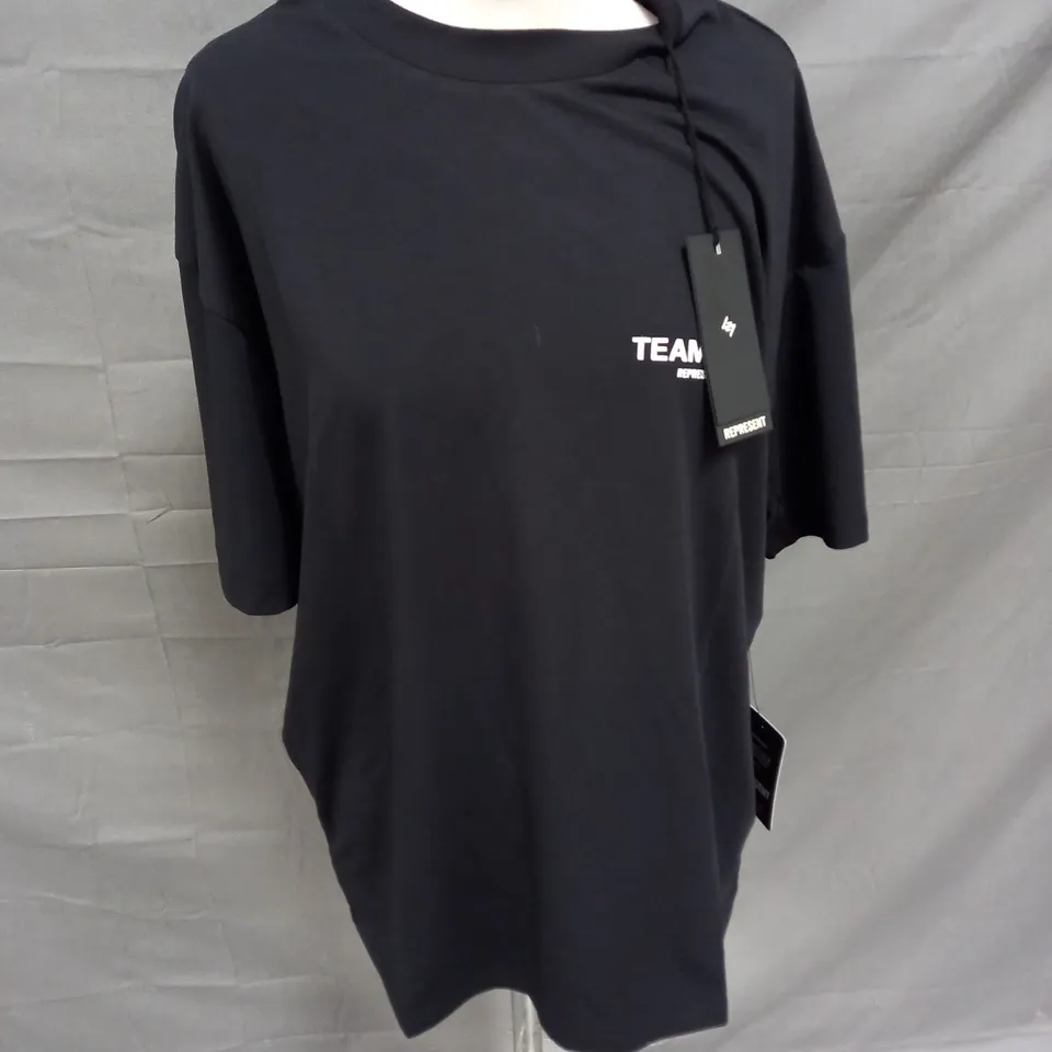 REPRESENT TEAM 247 OVERSIZED SOFT COTTON TSHIRT IN BLACK SIZE M