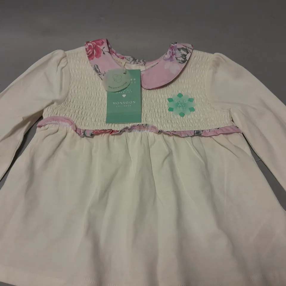 MONSOON CHILDREN CREAM FLORAL DRESS - 12-18 MONTHS