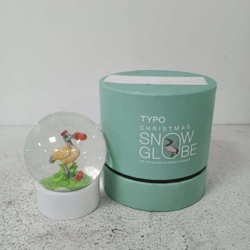 BOXED TYPO CHRISTMAS SNOW GLOBE