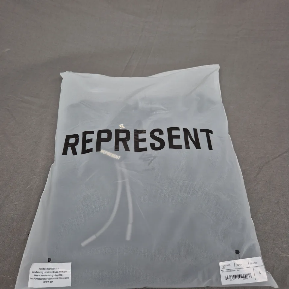 BAGGED REPRESENT 247 OVERSIZED HOODIE SIZE L