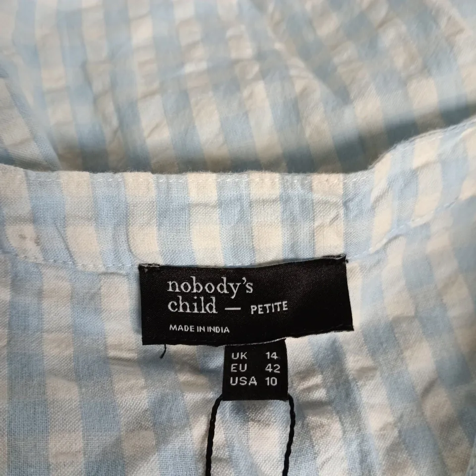 NOBODY'S CHILD PETITE BLUE SLEEVELESS STARLIGHT MIDI DRESS – UK 14 (EU 42, US 10)