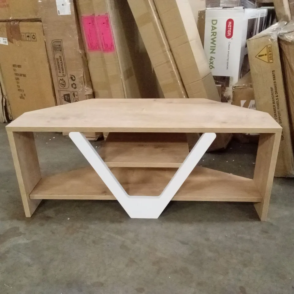 SMALL TV UNIT - NATURAL/WHITE