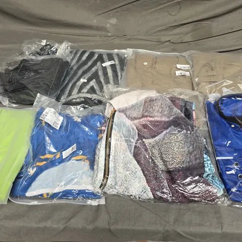 APPROXIMATELY 30 ASSORTED CLOTHING ITEMS IN VARIOUS SIZES, STYLES & COLOURS TO INCLUDE SHIRTS, TOPS, DRESSES, ETC - COLLECTION ONLY