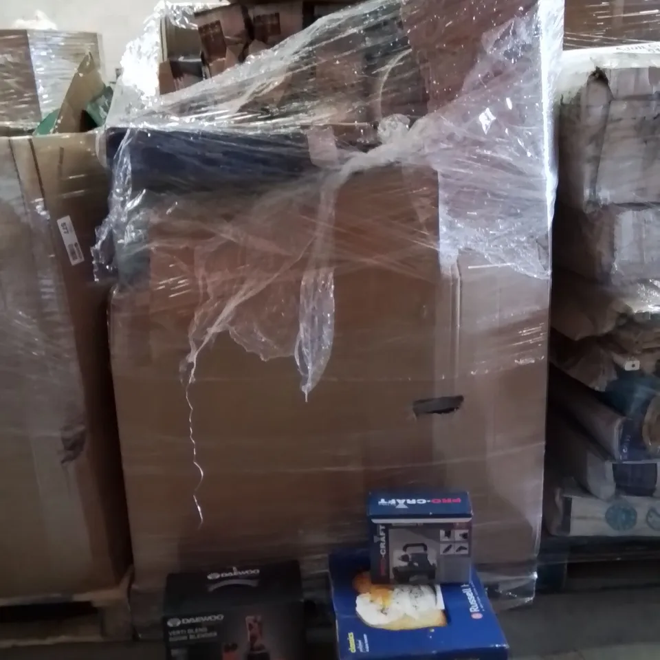 PALLET TO CONTAIN A LARGE QUANTITY OF ELECTRICAL PRODUCTS TO INCLUDE;4 SLICE TOASTER,ELECTRIC SCREWDRIVER,BLENDER