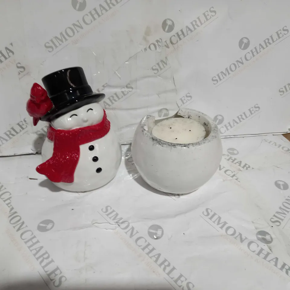 SNOWMAN CANDLE STICK
