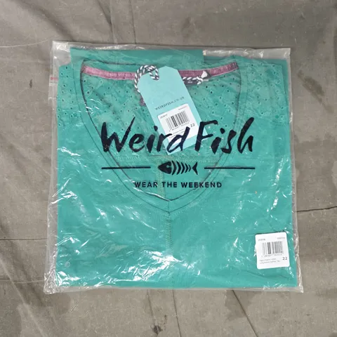 BAGGED WEIRD FISH LONG SLEEVE TOP IN GREEN SIZE 22