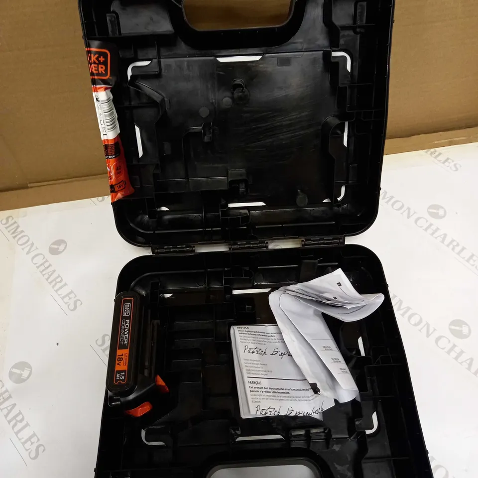 CASE AND BATTERY FOR BLACK+DECKER 18 V CORDLESS 2-GEAR COMBI HAMMER DRILL POWER TOOL