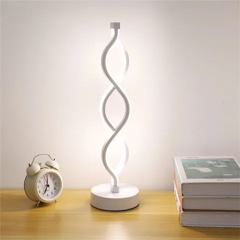 BOXED TIMMOTHY 44CM WHITE TABLE LAMP WITH USB 