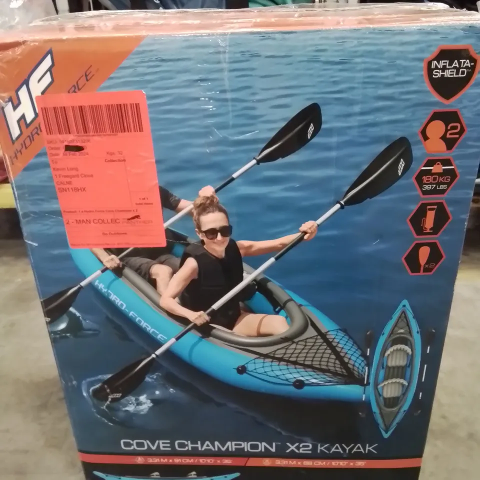 BOXED BESTWAY COVE CHAMPION X2 PERSON INFLATABLE KAYAK 