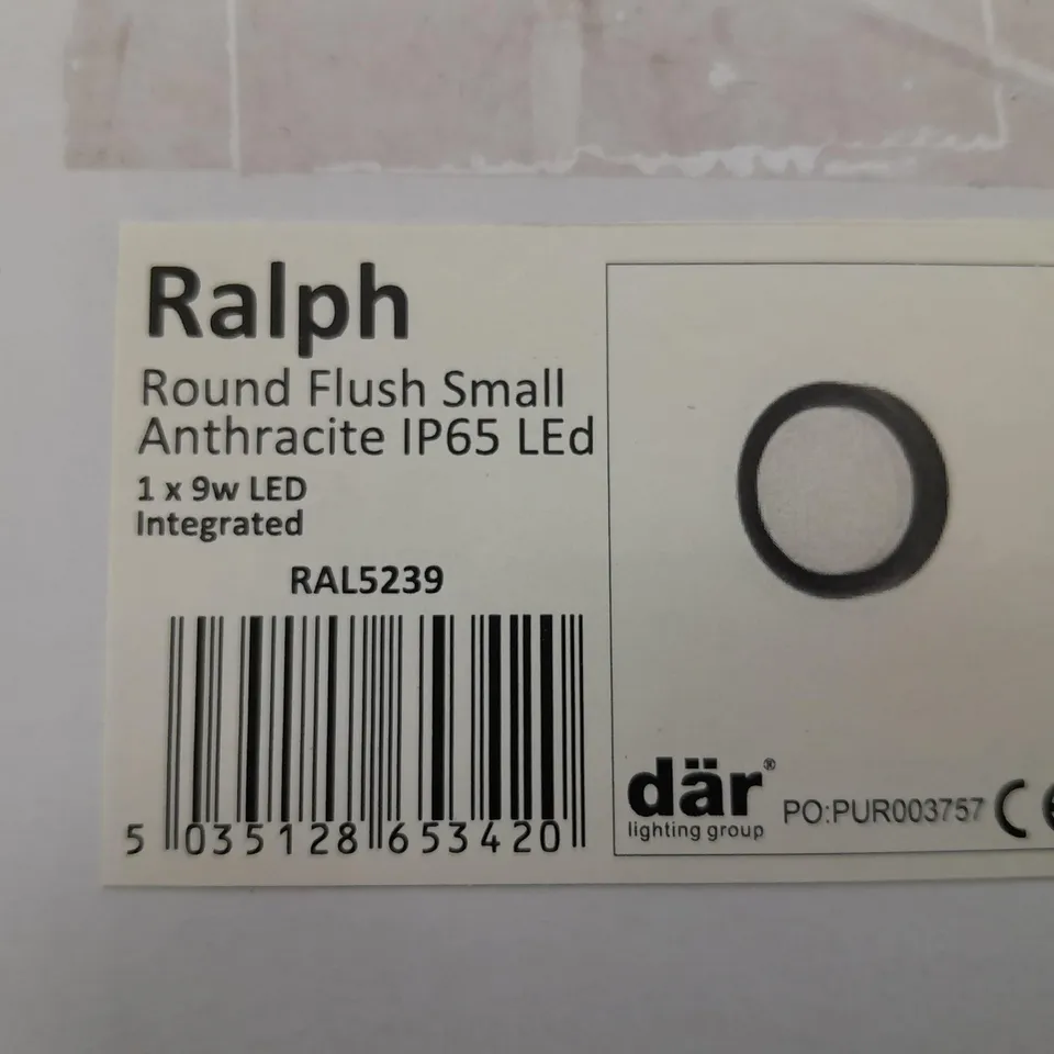 BOXED DAR LIGHTING RALPH ROUND FLUSH SMALL ANTHRACITE IP65 LED 