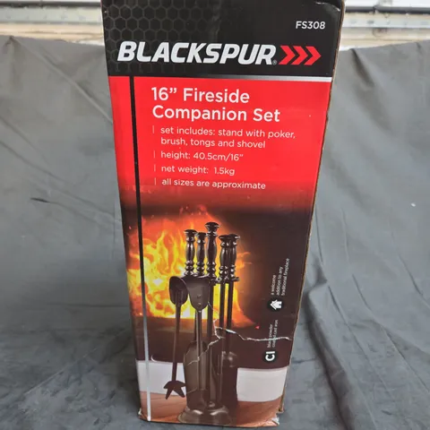 BOXED BLACKSPUR 16" FIRESIDE COMPANION SET