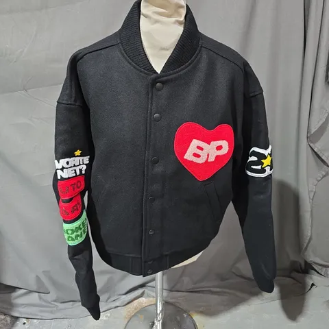 BROKEN PLANET I LUV MY PLANET CARDIGAN IN BLACK - SMALL