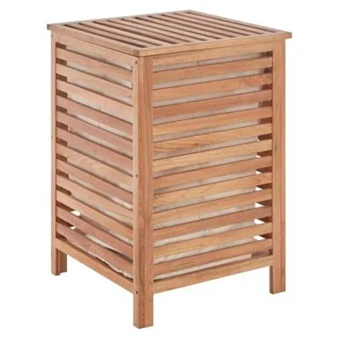 BOXED WOOD LAUNDRY BASKET