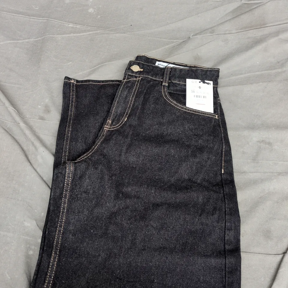 BERSHKA WOMEN'S DARK DENIM JEANS, UK 10 (EU 38)