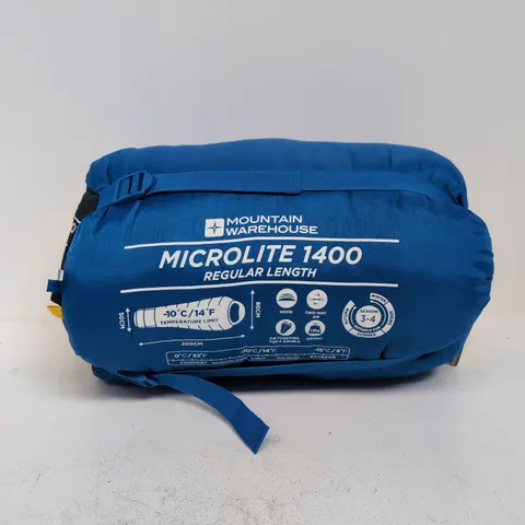 MOUNTAIN WAREHOUSE MICROLITE 1400 SLEEPING BAG β REGULAR LENGTH (BLUE)