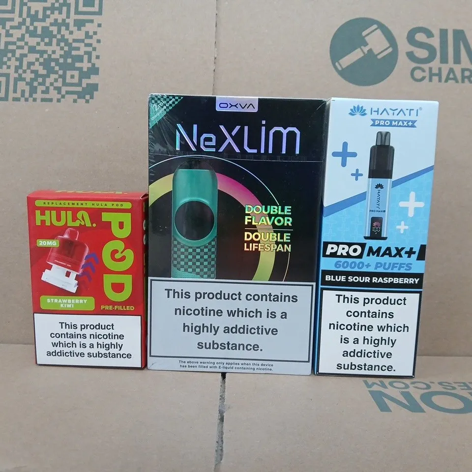 APPROXIAMTELY 15 ASSORTED VAPING PRODUCTS TO INCLUDE OXVA, HAYATI, ETC - COLLECTION ONLY