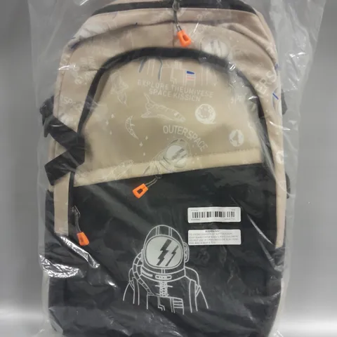 SPACE THEMED RUCKSACK IN BLACK/BEIGE