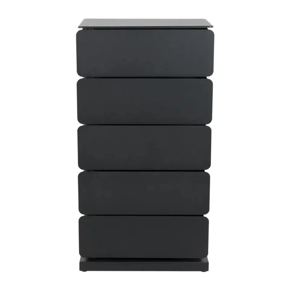 BOXED AMATO 5-DRAWER CHEST OF DRAWERS - BLACK (1 BOX)