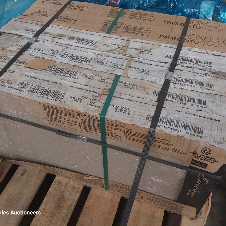 PALLET OF 46 RODUM GRIS CERAMIC FLOOR TILES 30cm X60cm (8.3M2)