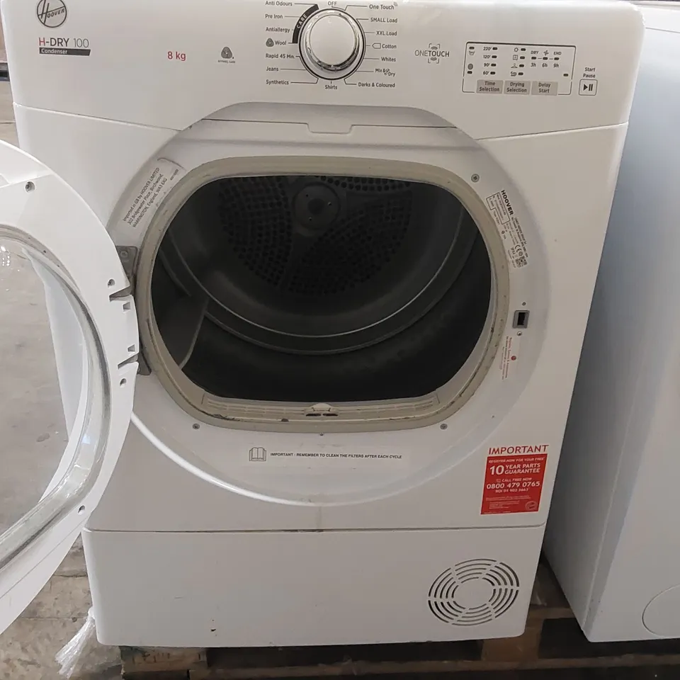 HOOVER H-DRY 100 8KG FREESTANDING CONDENSER TUMBLE DRYER 