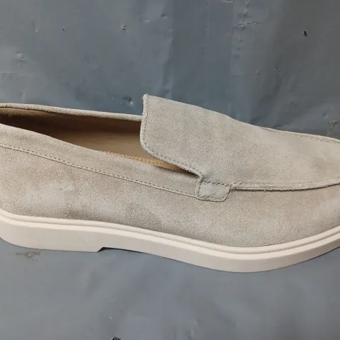 PAIR OF AUTOGRAPH SUEDE WHITE SOLE LOAFERS IN GREY - UK 8