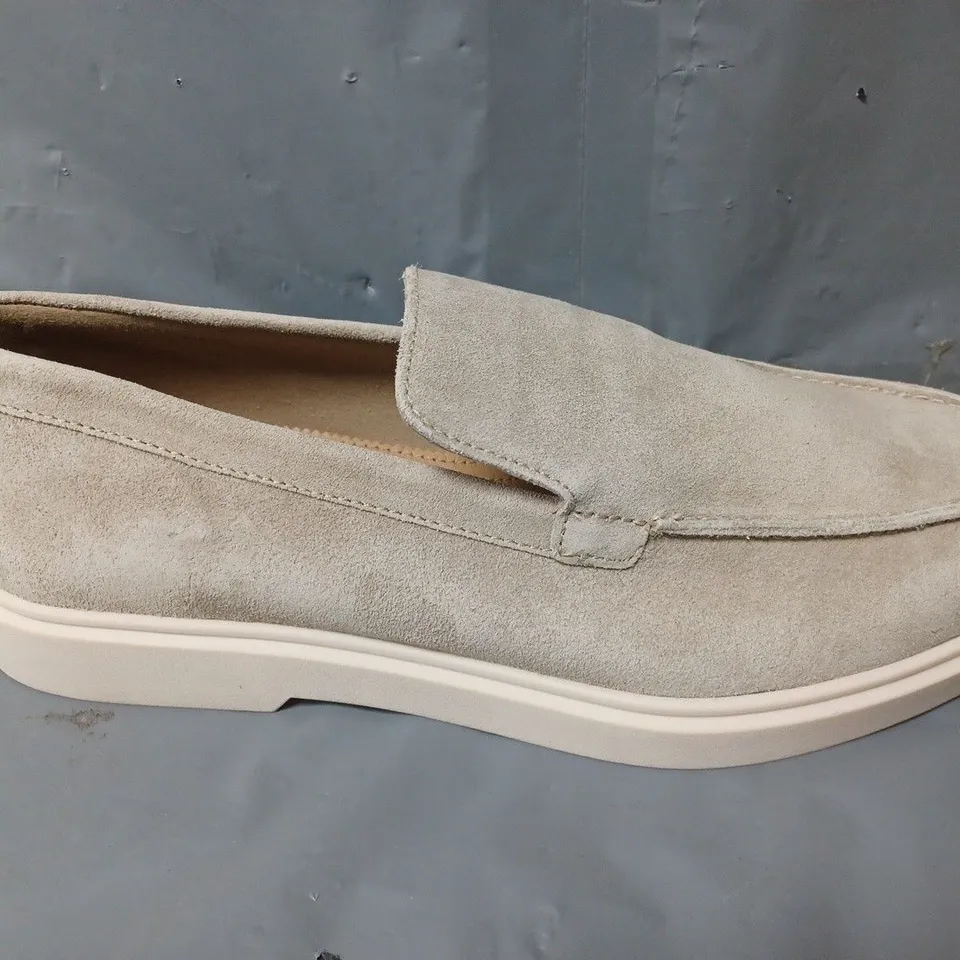 PAIR OF AUTOGRAPH SUEDE WHITE SOLE LOAFERS IN GREY - UK 8