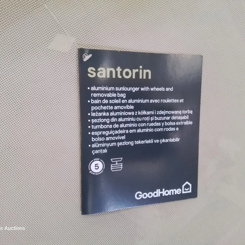 GOODHOME SANTORIN ALUMINIUM ADJUSTABLE SUN LOUNGER 