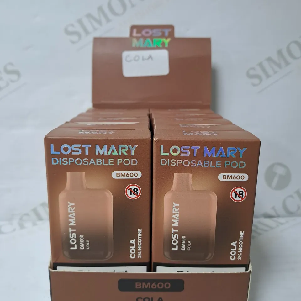 BOX OF 10 LOST MARY DISPOSABLE POD COLA