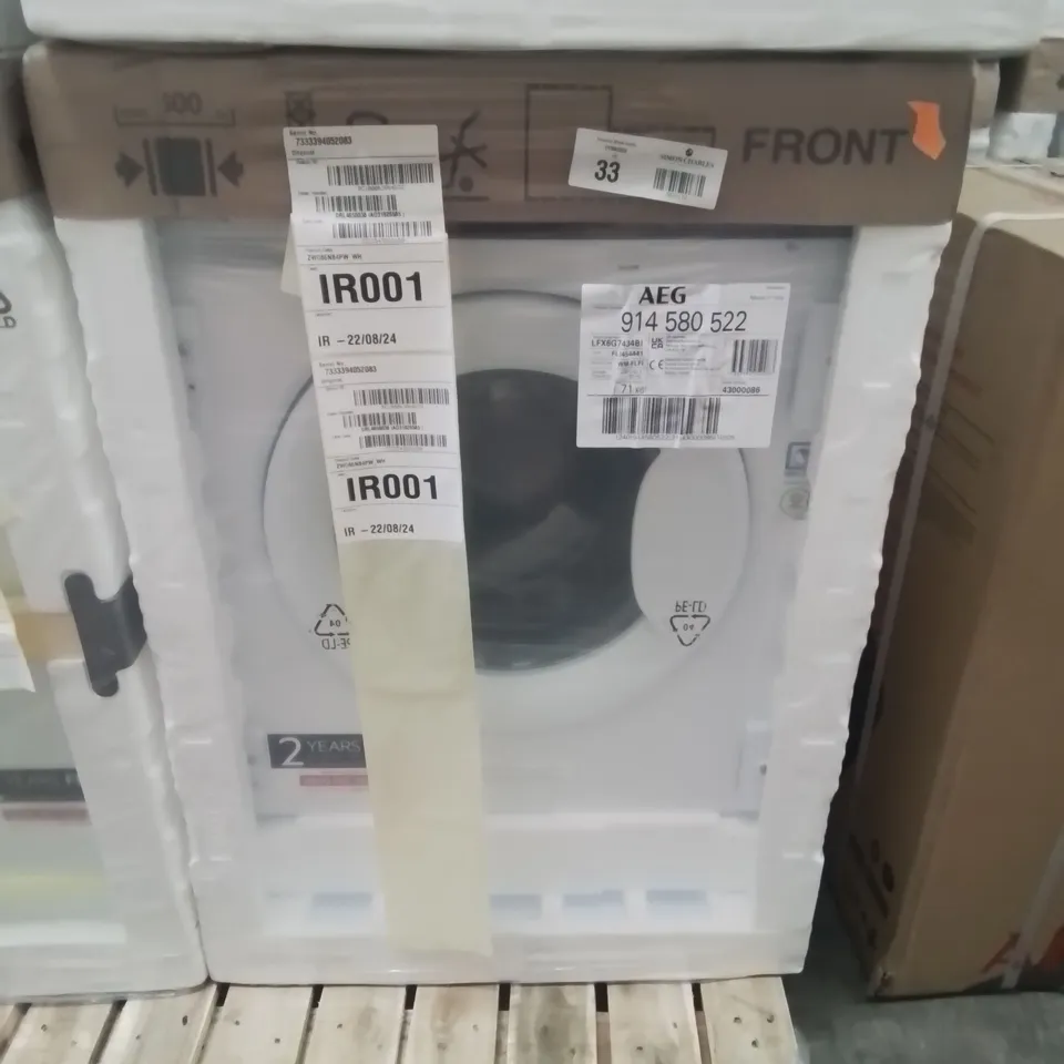AEG LFX6G7434BI, INTEGRATED WASHING MACHINE, 7KG LOAD, 1400RPM SPIN, WHITE
