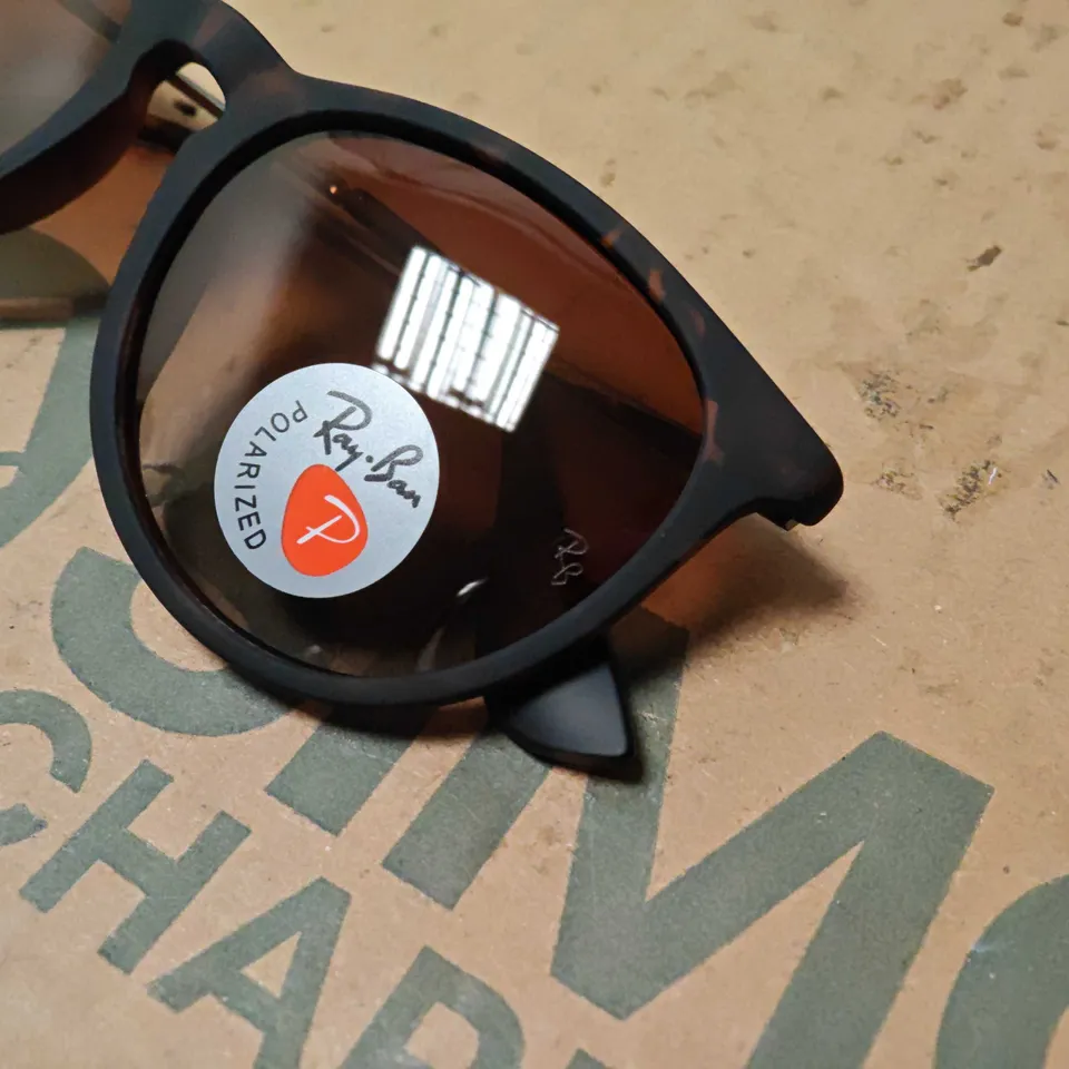 PAIR OF RAY BAN POLARISED BROWN FRAMED GLASSES IN CARRY CASE