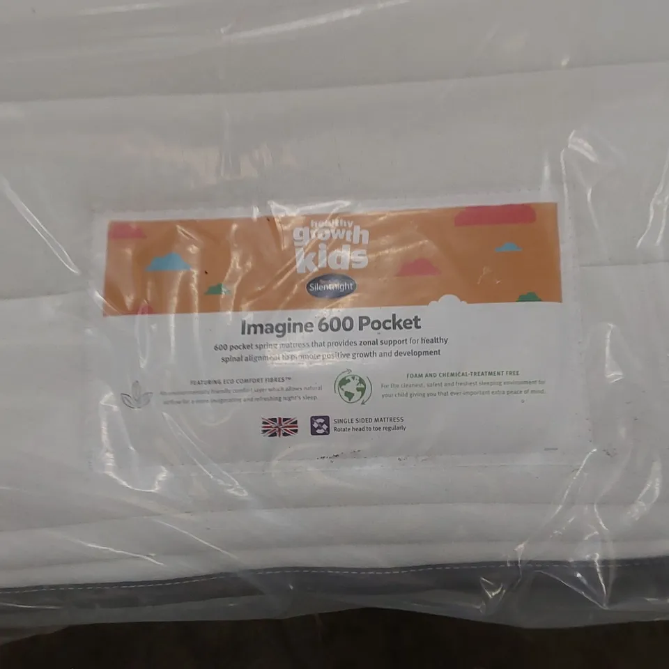 QUALITY BAGGED SILENTNIGHT HEALTHY GROWTH KIDS IMAGINE 600 POCKET SPRUNG 90CM SINGLE MATTRESS 