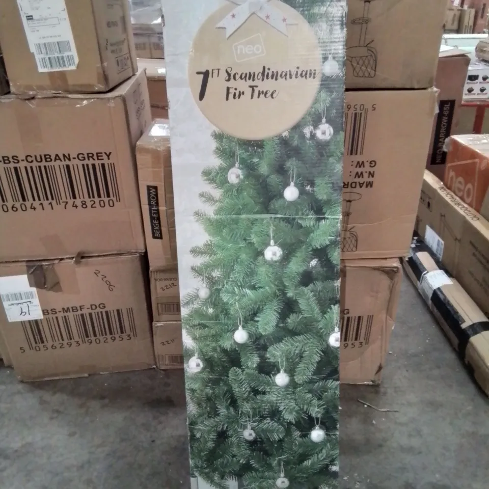 BOXED 7FT SCANDINAVIAN ARTIFICIAL FIR CHRISTMAS TREE 