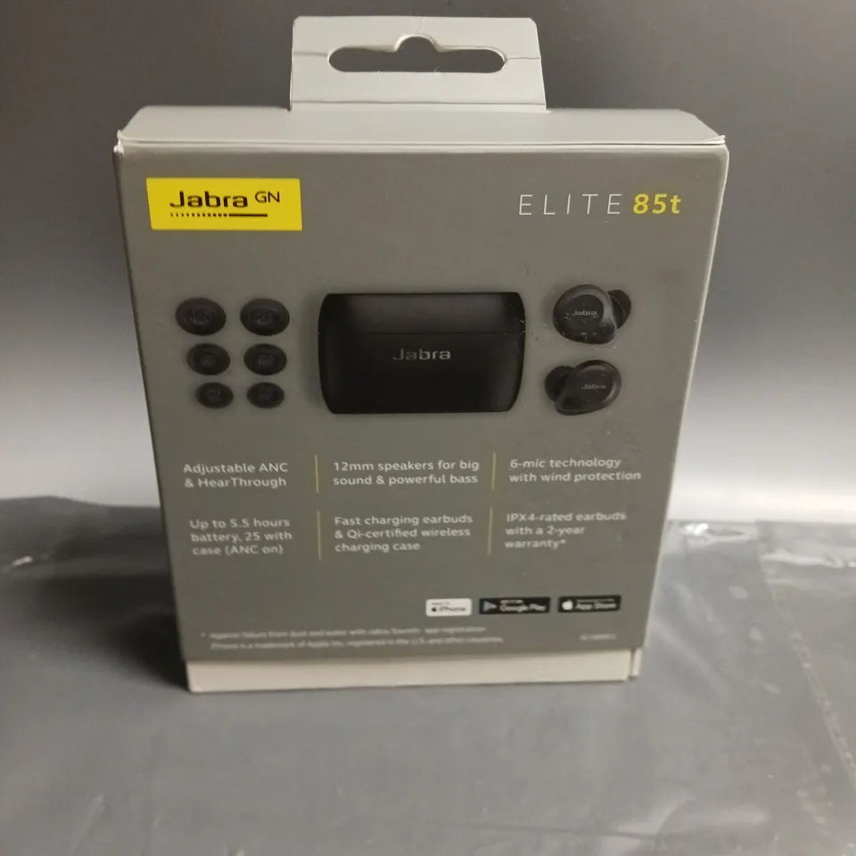 BOXED JABRA GN ELITE 85T EARBUDS WITH NOISE CANCELLATION