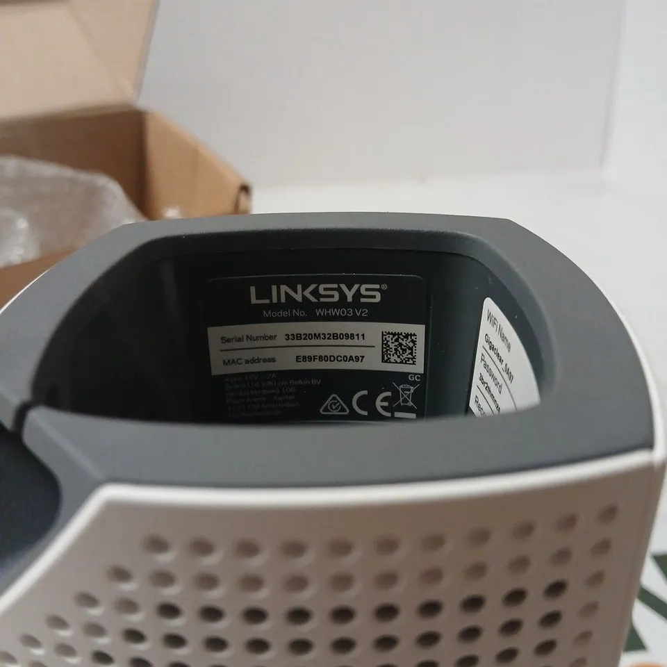LINKSYS WHW03 V2 MESH WI‑FI ROUTER NODE – BOXED