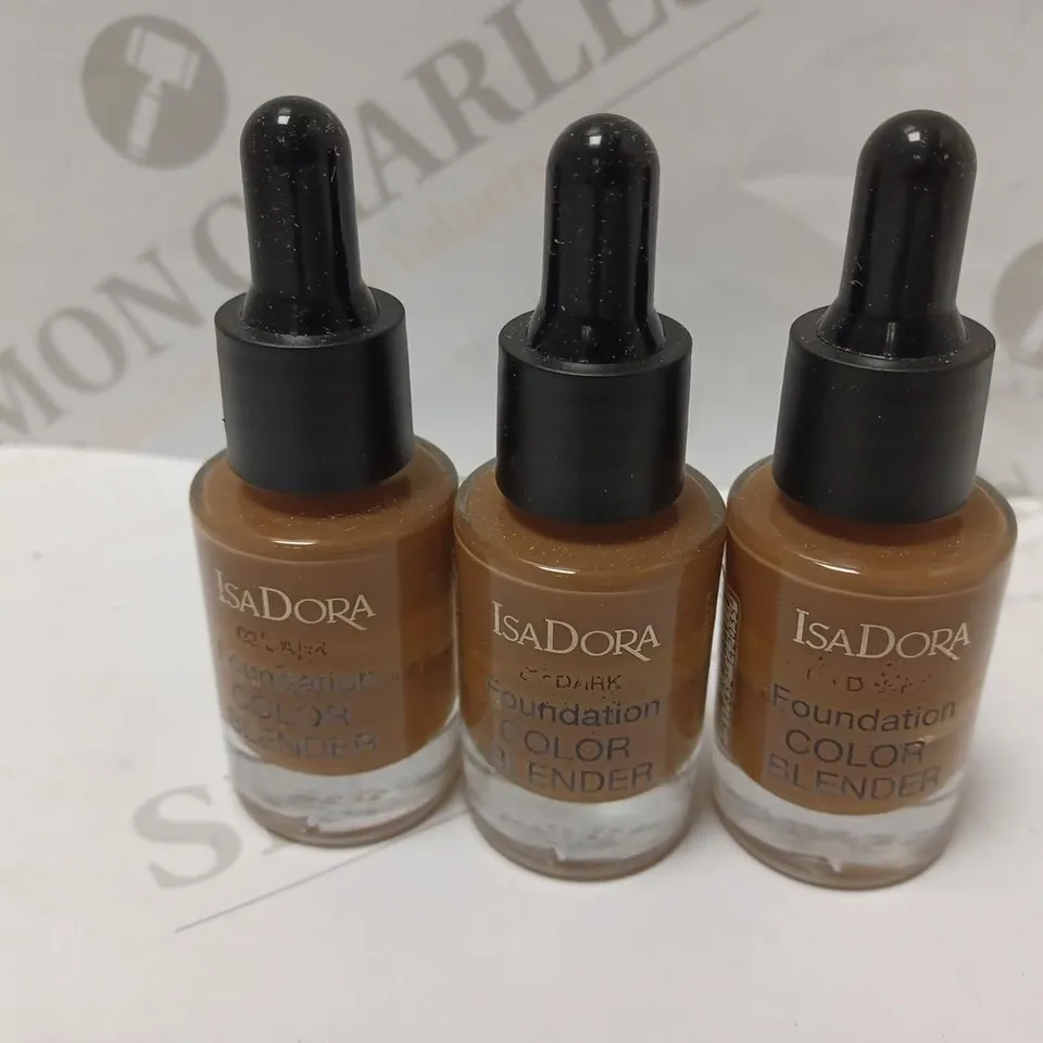 BOX OF APPROXIMATELY 56 ISADORA FOUNDATION COLOUR BLENDER PACKS (3 BOTTLES IN EACH PACK) (03 DARK 15ml)