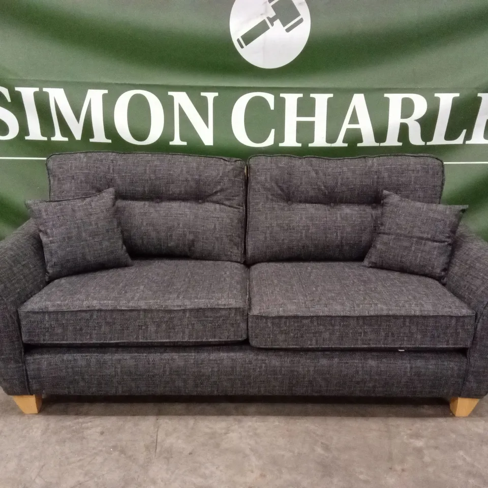 HALSTOW 3 SEATER FABRIC SOFA - CHARCOAL RRP £749