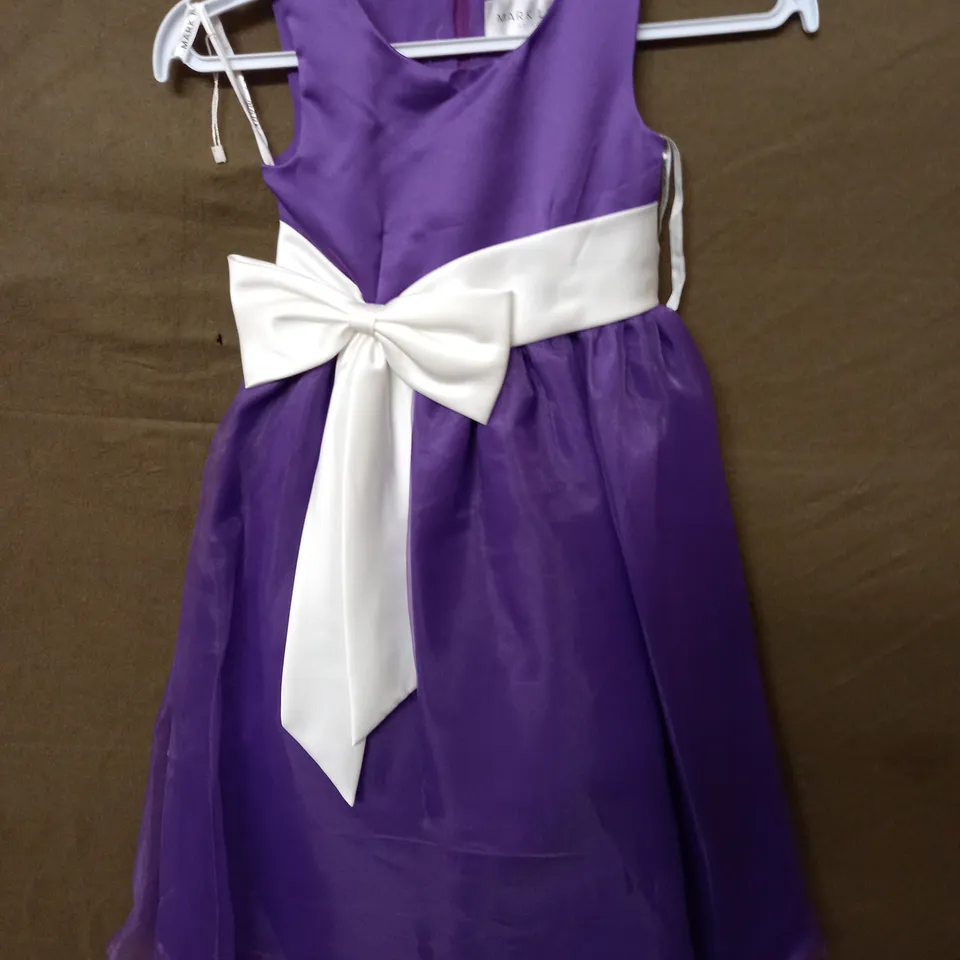 MARK LESLEY BOW DETAIL AUBERGINE OCCASIONAL DRESS - 4
