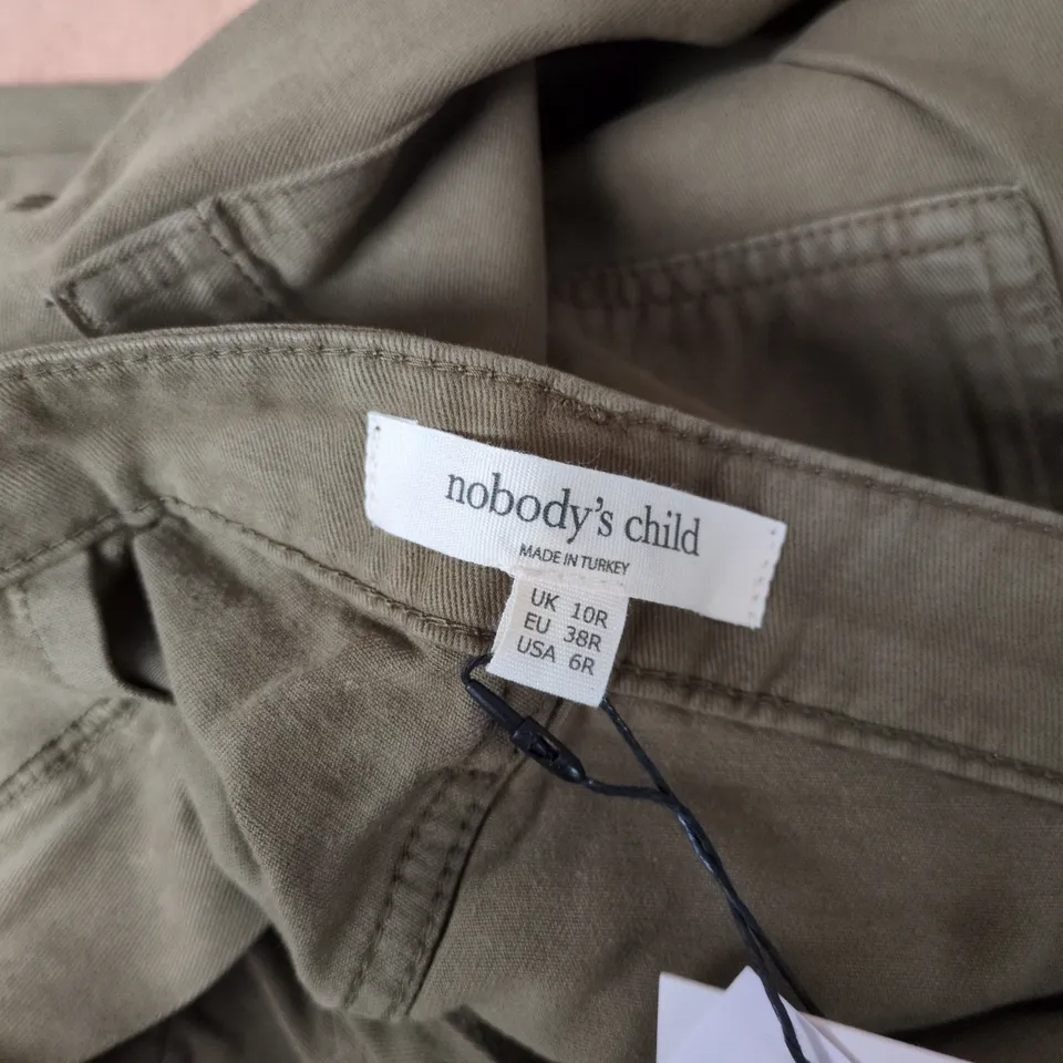 NOBODYS CHILD THEA UTILITY POCKET TROUSERS IN DENIM TWILL GREEN - UK 10R