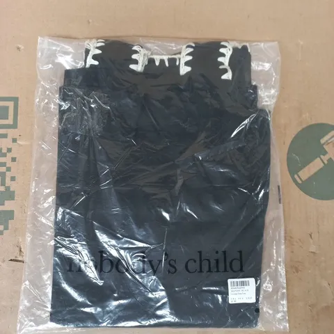 BAGGED NOBODY'S CHILD CROCHET TRIM VEST IN BLACK SIZE LARGE