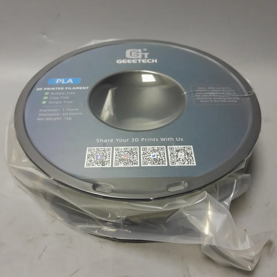 BOXED GREENTECH PLA 1.75mm 3D PRINTER FILAMENT MATTE LIGHT GREY