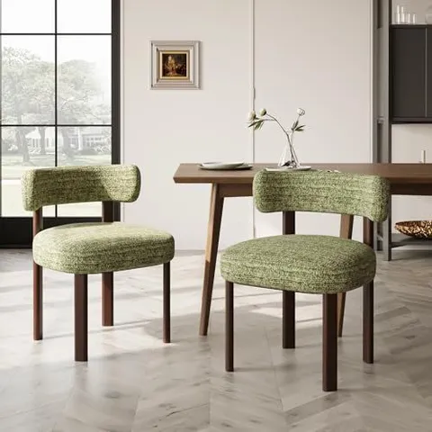 BOXED COLAMY UPHOLSTERED DINING CHAIRS (SET OF 2) - GREEN (1 BOX)