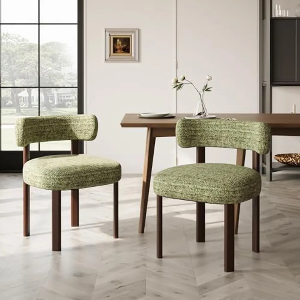 BOXED COLAMY UPHOLSTERED DINING CHAIRS (SET OF 2) - GREEN (1 BOX)